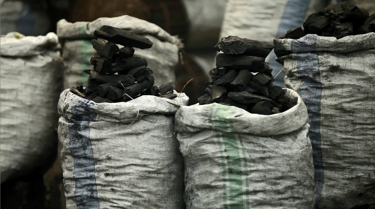 Bags of charcoal