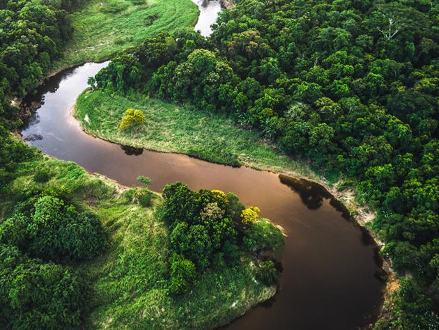 aerial view of Congo river